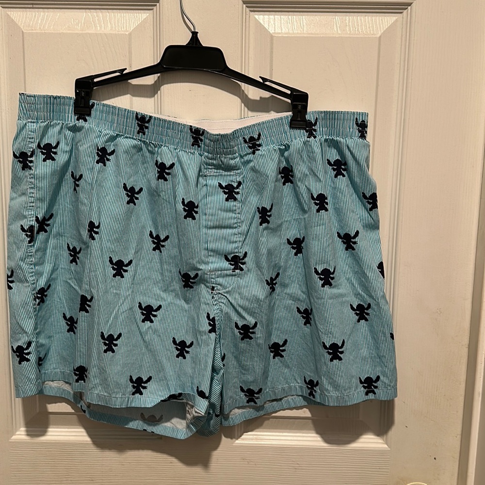 Disney Parks Stitch Boxers Blue Silhouette Stripes Exclusive Character Rare XL